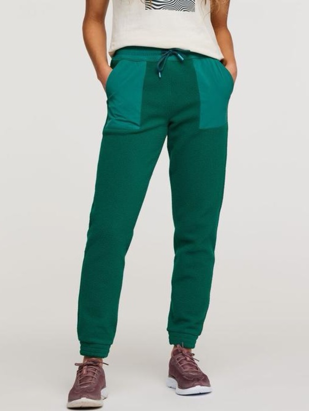Cotopaxi Women’s Abrazo Fleece Greens Pull-On Jogger Pants